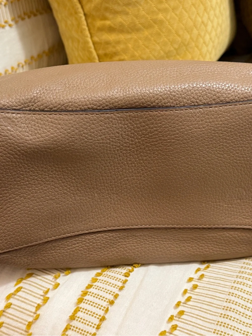 MICHAEL KORS khaki Leather Satchel Bag